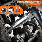 3/8-Inch Drive Torque Wrench, 6PCS Magnetic Spark Plug Socket Set with Torque Wrench 3/8 Drive (10-45 FT.LB/13.6-61 Nm), Includes Spark Plug Gap Tool, Universal Joint, 10” Extension Bar