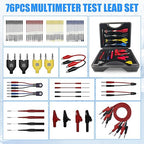 76 PCS Automotive Test Lead Kit, Multimeter Test Leads Set with Back Probes, Alligator Clips, Banana Plug Adapters & Silicone Wires, 1000V/32A Electrical Test Kit for Car Circuit Diagnostics