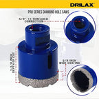 Drilax Pro Series 1-3/4 Inch Diamond Hole Saw for Angle Grinders | 1-3/8" Depth | 5/8"-11 Thread | Ideal for Drain Pipes, Vents, HVAC & Dry Drilling | Long Life