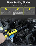 Digital Torque Wrench 3/8" Drive, 1.5-99.5 FT.Lb - 5 Units with Color Screen, Vibration/Buzzer/LED, 5" Extension & 3/8 to 1/2 Adapter, 3/8 Torque Wrench ±2% Accuracy for Car, Motorcycle, Bike Repair