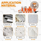 BGTEC Diamond Hole Saw Kit - 12PCS 6/6/8/19/35/50/65mm Drill Bits+20mm Milling Finger Bit+50mm Chamfering Bit+SDS/HEX+115mm Tile Blade for Porcelain Tile Ceramic Granite Marble Stoneware