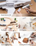 HOTO Cordless Hot Glue Gun with 40 Sticks, 30s Fast Preheating, 3000mAh, One-Hand Auto Dispensing, Dual Safe - Anti-Scald & Anti-Drip,Wireless/Wired Dual Use, Ideal for DIY/Kids Crafts & Home Repairs