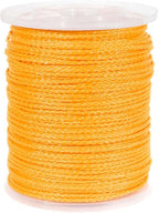 Hollow Braid Polypropylene Rope (5/16 Inch, 1000 Feet, Yellow) - Barrier Rope - Trail Marking, Crowd Control, Golf Courses