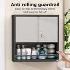 Metal Cabinet Wall Mounted, Garage Wall Storage Cabinets with 2 Door & Adjustable Shelves, Metal Wall Storage Cabinet for Bathroom, Office, Warehouse