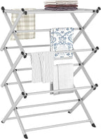 Household Indoor Folding Clothes Drying Rack, Dry Laundry and Hang Clothes,Towel Rack (Silver Gray) for Storage