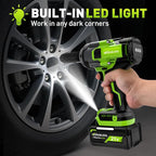 Brushless Cordless Impact Wrench 1500Nm (1100Ft-lbs) High Torque, 1/2 Inch Impact Gun with 2x20V 4Ah Batteries, 3-Speed, 4 Cr-V Sockets (17/19/21/22mm) for Car Tire, Mower Lug Nut