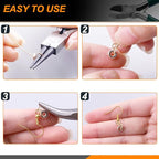 Jewelry Pliers Set - 9 Pcs, Long Nose, Round Nose, Diagonal Wire Cutter, End Cutting, Bail Making, Bead Crimping, Split Ring Plier