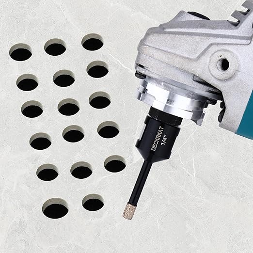1/4" Dry Diamond Drill Bit Set of 2 Packs, 6mm Tile Hole Saw Drill Bits for Granite Marble Ceramic Glass Porcelain Tiles Stones and Flower-Pots, Core Drill Bits with 5/8-11 Thread for Angle Grinders