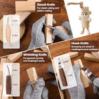 Christmas Wood Carving Kit, 24Pcs Carving Tools with Christmas Surprise Present,Whittling Knife Kit with 3 Block Carving Knives Advent Calendar 2025 for DIY Aldult Beginners Hobby