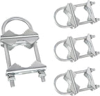 Double Antenna Mast Clamp V-Jaw Bracket U Bolts Pipe Mounting Hardware Heavy Duty Mast to Mast Mount Bracket Kit for Outdoor Antenna 4 Sets