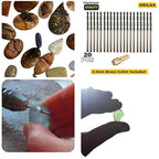 Drilax 20-Pc 2.5mm Diamond Drill Bit Set | Dremel Compatible with 1 Collet | for Glass, Sea Glass, Gems & Jewelry