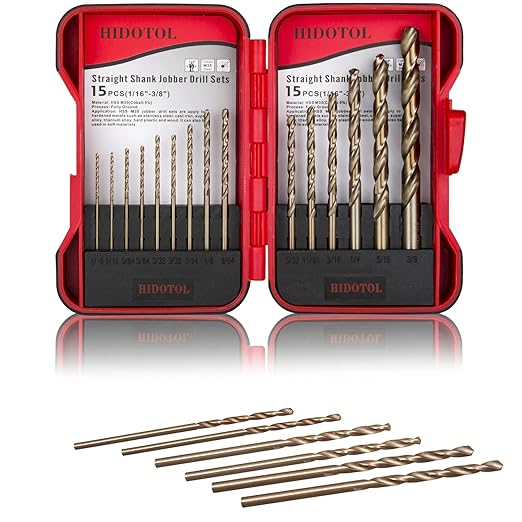 Cobalt Drill Bit Set 15 PCS + 6PCS Free - M35 High Speed Steel Twist Jobber Length Drill Bits for Hardened Metal, Stainless Steel, Cast Iron, Plastic and Wood, 1/16"-3/8"