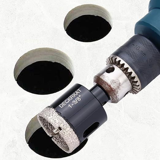 1-3/8 Inch Diamond Hole-Saw Bits with Pilot Drill Bit - 2pc 1-3/8" Diamond Tipped Tile Hole Saws with Guiding Bit Accurate Drilling for Porcelain Tile Ceramic Pottery Granite Stone Glass Bottles 35mm