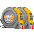 MulWark 2 Pack Metric Tape Measure, Easy Read Measuring Tape Retractable with Fractions 1/8, Both-Side Metal Blade, Magnetic Hook & Shockproof Case for Construction, Carpenter, Architect, Woodworking