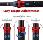 AEROFORCE 3/8-Inch Drive Torque Wrench（5-45 lb.ft / 6.8-61.2 Nm),72 Tooth Dual Direction Reversible Ratchet, Dual Range Scales, Precision Calibrated for Bike, Motorcycle and Car Repair
