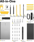 HOTO Electric Precision Screwdriver Set, 48 in 1 Electronics Tool Kit, Magnetic Bits & Box, LED Light & 2 Torque Settings, Mini Screwdriver Set for Eyeglasses, Watches, Phones, Laptops, Cameras Repair