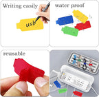 60 Pack Reusable Color-Coded Write-On Cable Labels & Cord Organizer Kit with 30 Labels to Label Cords + 30 Ties for Home Office Electronics Cord Management