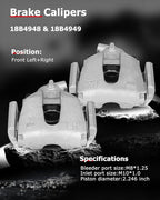 cciyu Front Left & Right Brake Calipers Assembly w/Bracket 18B4948 18B4949 2004 2005 2006 2007 For Ford For Focus