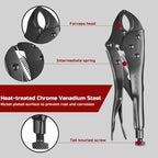 Lichamp 5PCS Vice Locking Pliers Set, 10 9 7 6 5 inches Curved Jaw Vise and Curved Jaw Grip Pliers Set
