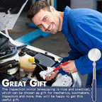 1 Pcs Telescoping Inspection Mirror Mechanics Automotive Tool with Long Handle Extendable Mirror on a Stick for Technicians Mechanics Contractors Checking Observation(Blue,Round)