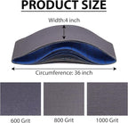4 x 36 Inch Sanding Belts, Silicon Carbide Knife Sharpening Sanding Belt, 4 Pcs Each of 600, 800, 1000 Grits Sanding Belt for Belt Sander, 12 Pack