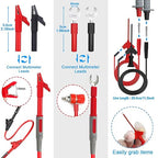 Multimeter Test Leads Kit,25PCS Current Probes with Replaceable Alligator Clips,Precision Sharp Probe,Test Hook,Test Tweezer,Wire Piercing Test Probe for Digital Electrical Multimeter Testing