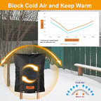 Backflow Preventer Cover Insulated with Thicker 7 Layers Fabric, 16" W x 20" H Backflow Cover with Aluminum Foil Layer for Winter Pipe Freeze Protection, Backflow Insulation Cover