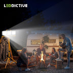 30000LM Work Lights with Stand, IP66 Waterproof 6000K LED Work Light with Foldable Tripod Stand, 3 Head Portable Work Light with Individual Switch for Indoor Outdoor Lighting