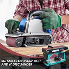 Sanding Belts and Sanding Discs Set - 10 Pack 4x36 Inch Aluminum Oxide Belts(80/120/150/240/400 Grit) and 10 Pack 6-Inch Self-Adhesive Discs (80/100/120/180/240/400 Grit) for Wood, Metal Polishing