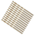 METALLIXITY Drill Bit (#21) 12Pcs, M2 High-Speed Steel Micro Number Bits Spiral Flute 135°Point Tip Gold Finish for Stainless Steel Iron Copper Aluminum Hard Metal