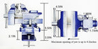 MYTEC 2-In-1 Work Bench Vise, Upgraded Multi-Purpose Table Vice, Universal Rotate 270°Work Clamp-On Vise, 4.5" blue