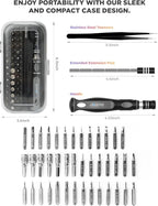 Precision Screwdriver Set - 48 in 1 screwdriver bit set Magnetic Small Screwdriver Set with Case, mini screwdriver set for Computer, Laptop, iPhone, MacBook, PC, Game Console, Eyeglass(48-IN-1)