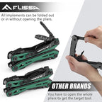 FLISSA 16-in-1 Multi Tool Pliers, Gift for Dad, Stainless Steel EDC Multitool with Pocket Knife, Belt Clip and Oxford Pouch, Self-locking Multipurpose Utility Multi-Tool for Camping Survival Outdoor