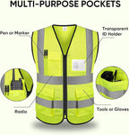 TICONN Reflective Safety Vest High Visibility Class II Mesh Vest for Women & Men Meets ANSI Standards