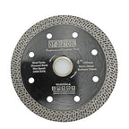 DT-DIATOOL Diamond Granite Blade 4 Inch for Marble Porcelain Tile Ceramic Diamond Cutting Disc with Mesh Turbo Diamond Segments Pack of 5