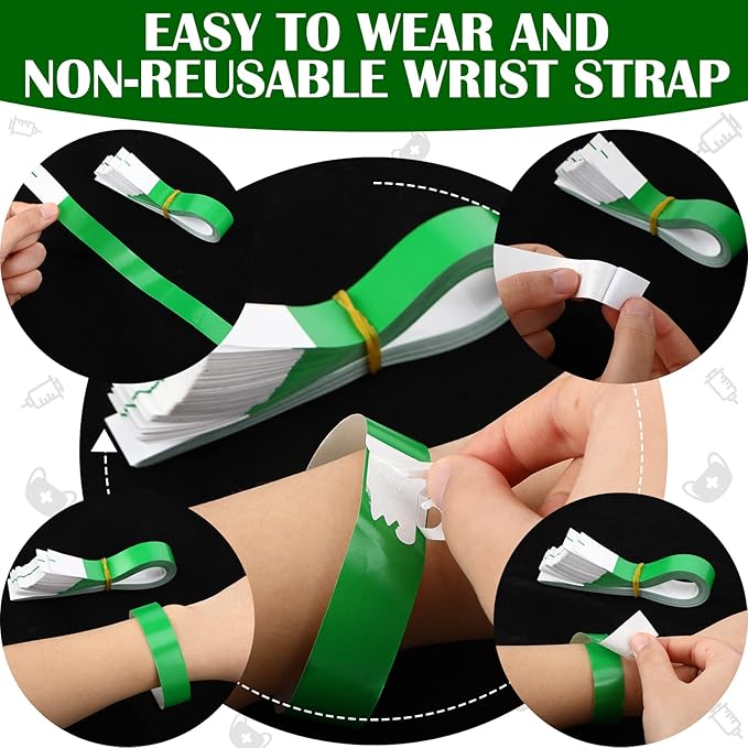 Epakh Paper Wristbands Neon Wrist Bands Waterproof Handbands for Events Lightweight Concert Wristbands Neon Colored Adhesive Wrist Band for Party