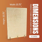 Torched Pegboard Display Stand for Jewelry, Craft Shows, Selling, Vendor Events, Tools, Peg Board Accessories Rack Organizer, XXL 15.75" L x 4.3" W x 23.75" H, Natural