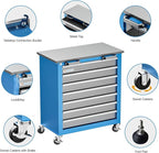 Tool Chest,7-Drawer Rolling Toolbox Chest,Rolling Tool Chest on Wheels with Keyed Locking System,and 4 Foot Pad,Tool Chet can be Combined Cabinet Set with 5-Drawer Tool Chest,for Garage