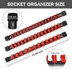 Socket Organizer Drive ABS Tools - Socket Holder, Premium Quality 18 Pieces Socket Holders Kit 1/4-Inch x 96 Clips, 3/8-Inch x 90 Clips, 1/2-Inch x 72 Clips（18PC,Mix-color)