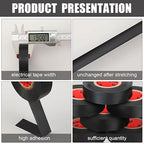 Treela 20 Rolls Electrical Tape 3/4 Inch Waterproof Vinyl Electrical Insulating Tape Flame Retardant Indoor Outdoor High Temperature Resistance Accessory for Wire and Cable(Black,66 ft)