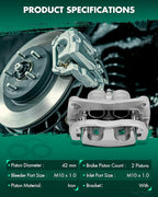 SCITOO Front Left+Right Brake Calipers With Bracket 19B2683 19B2682 Compatible For Saab 9-2X 2005-2006 For Subaru Impreza 2002-2016 For Subaru Legacy 2003-2004