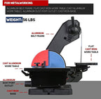 BUCKTOOL Dual Speed 1" x 42" Belt Disc Sander Combo, Bench Knife Sharpener with Large Work Table, Professional Benchtop Belt Sander with Direct-drive 4.8A Brushless Motor for Metalworking, BD1801DS