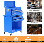 8-Drawer High Capacity Rolling Tool Chest, Removable Cabinet Storage Tool Box with Wheels and Drawers, Detachable Toolbox with Lock for Workshop Mechanics Garage