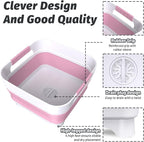 Collapsible Dish Basin, 9L Capacity, Portable Sink for Kitchen, Camping, RV, Gray (Pink)