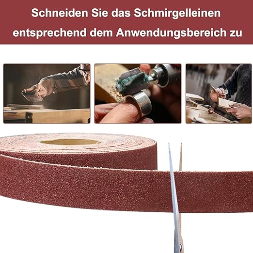 240 Grit Continuous Sandpaper Roll,1" x 32.14 Feet Emery Cloth Roll for Metalworking, Home Improvement, Sanding Automotive Plumbing