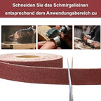 Emery Cloth Roll,180 Grit Continuous Sandpaper Roll 1" x 87 Feet Sandpaper Roll for Wood Furniture Finishing Metal Sanding Automotive Polishing