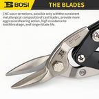 Aviation Tin Snips Straight Cut Heavy Duty Sheet Metal Cutter Snips Shears Cutting Metal Sheet Chrome Vanadium Steel Sharp Blades Safety Latch (10inch Straight)