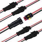 2 Pin Waterproof Electrical Connectors, Male and Female Wire Connectors, 12V Plug Connector, Suitable for Connecting Weak Current Lines Such As Cars, Motorcycles, and Ships(5 Pack)