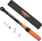 VEVOR 3/8 Inch Drive Torque Wrench, 10-100 ft.lb/13.6-135.6 Nm, Dual-Direction Adjustable Click Torque Wrench with 1/2 & 1/4 adapter, 3" Extension Bar, for Automobile Repair