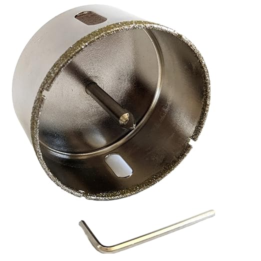 Drilax 3" Diamond Hole Saw | 1.5" Cutting Depth | Removable Pilot Pin & Triangular 3/8" Shank | Wet Drilling for Ceramic, Porcelain, Tile, Quartz, Granite, Marble | Large Drain & Vent Holes